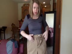 A gorgeous and seductive blond wife doll allows you observe her changing into new outfits.